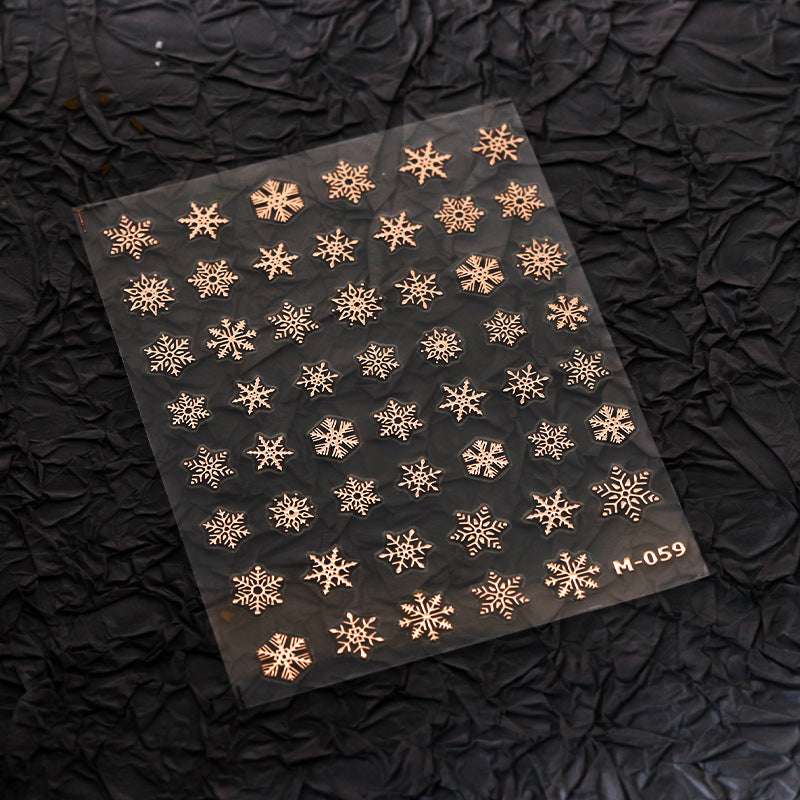 Glittery snowflake nail decals