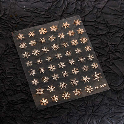 Glittery snowflake nail decals
