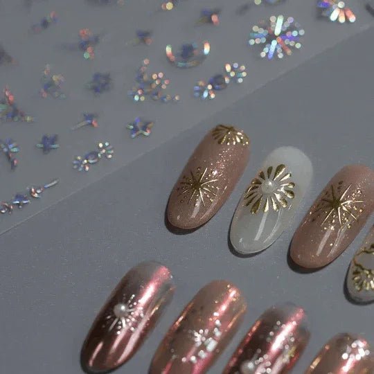 Gold & Silver Moon Nail Stickers