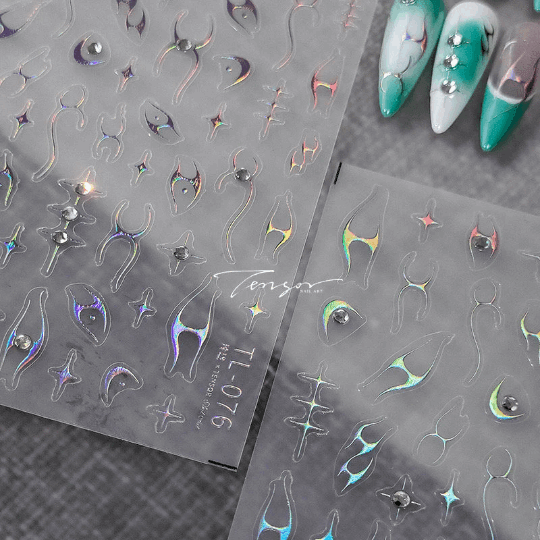 Metallic Line nail Stickers