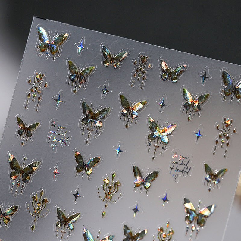 Gold Butterfly Nail Art stickers (416) - TensorNailArt