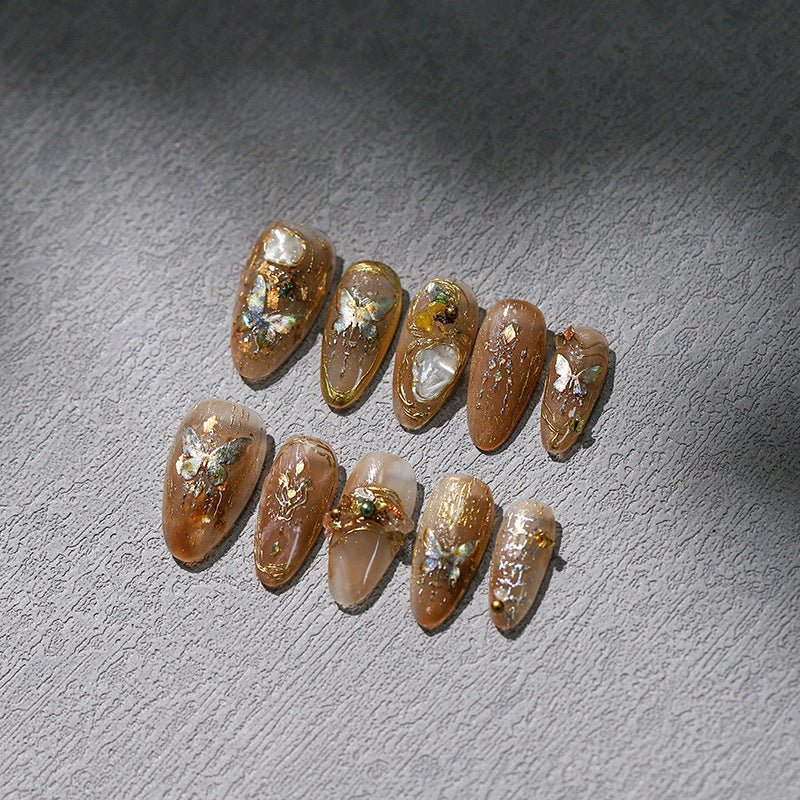 Gold Butterfly Nail Art stickers (416) - TensorNailArt
