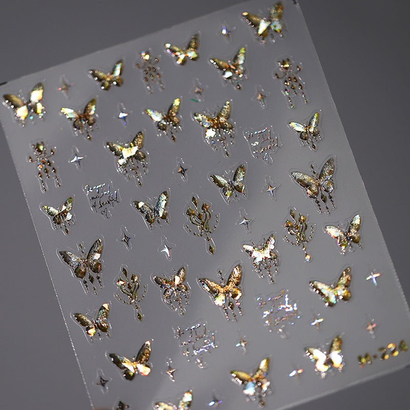 Gold Butterfly Nail Art stickers (416) - TensorNailArt