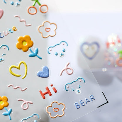 Graffiti Bear Nail Stickers