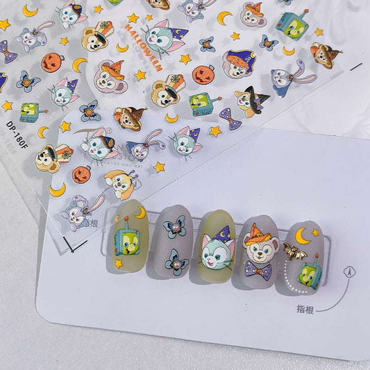Halloween 5D Nail Stickers: Pumpkin Witches Sticker, Star, Cute Sticker (47)