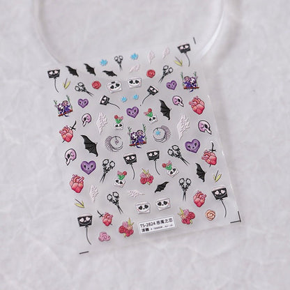 Halloween goth nail stickers
