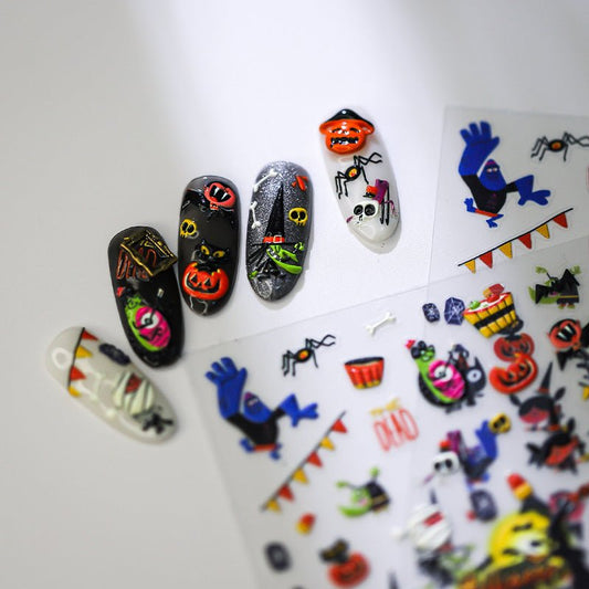 Happy Halloween Nail Art Stickers (355) - TensorNailArt
