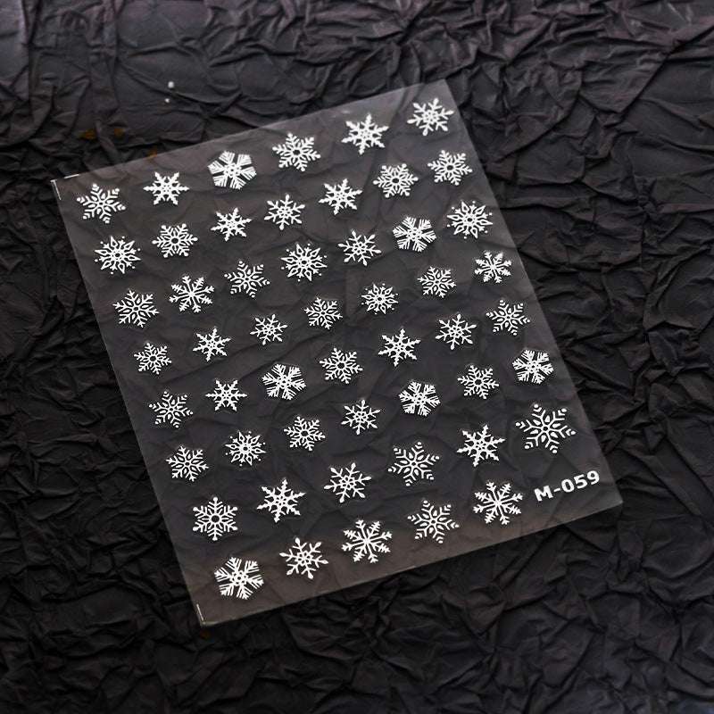 Holographic snowflake nail designs