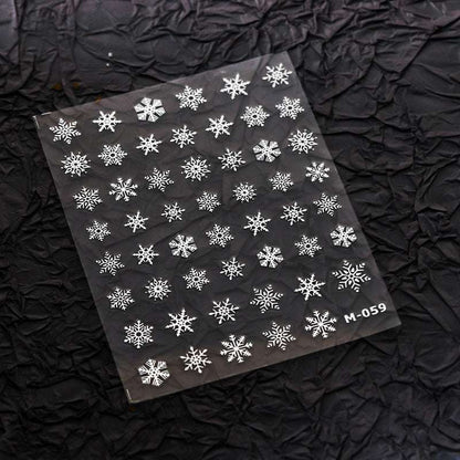 Holographic snowflake nail designs
