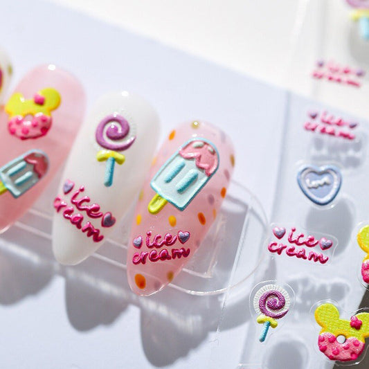 Ice Cream Nail Decals