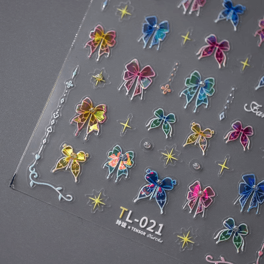 Multi-Color Bow Nail Art