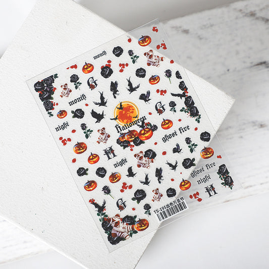 Black Blood Rose Nail Sticker Decal
