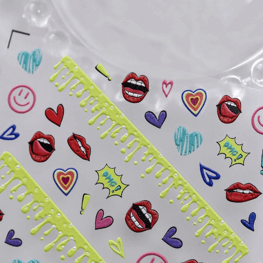 Neon Drip Nail Stickers