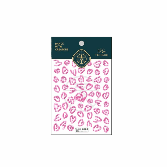 Pink Heart Nail Art Stickers