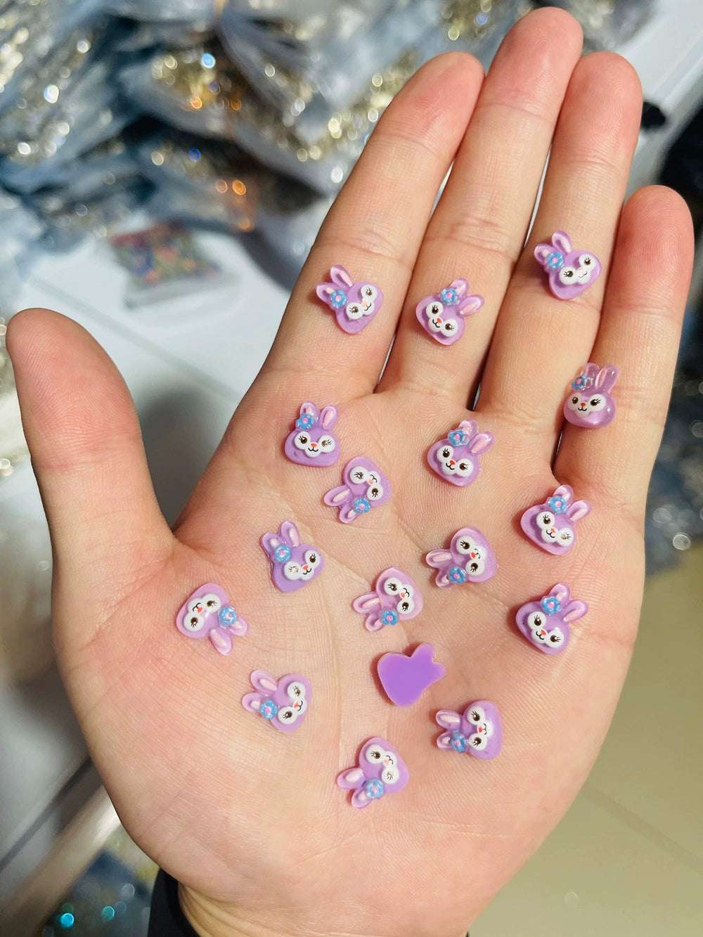 Purple Cartoon Mix Resin Nail Charms, Resin Charms for Acrylic Nail Decoration DIY Crafts - TensorNailArt