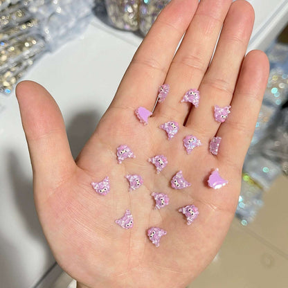 Purple Cartoon Mix Resin Nail Charms, Resin Charms for Acrylic Nail Decoration DIY Crafts - TensorNailArt