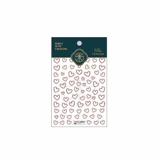 Red heart nail decals 