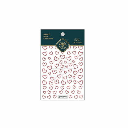 Red heart nail decals 