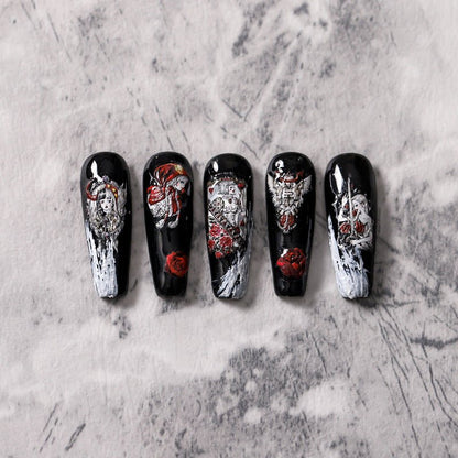 Rose Dark Girl Nail Art Stickers (387) - TensorNailArt