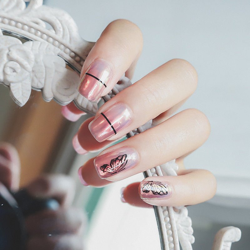 5D Rose Nail Stickers, Black And White Rose Nail Decals (59) - TensorNailArt