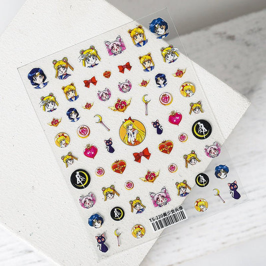 Sailor Moon Nail Art Stickers, Character Sticker Decals (431) - TensorNailArt