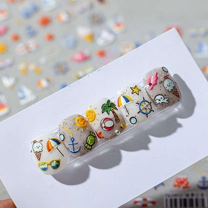 Sea Star & Umbrella Nail Decals