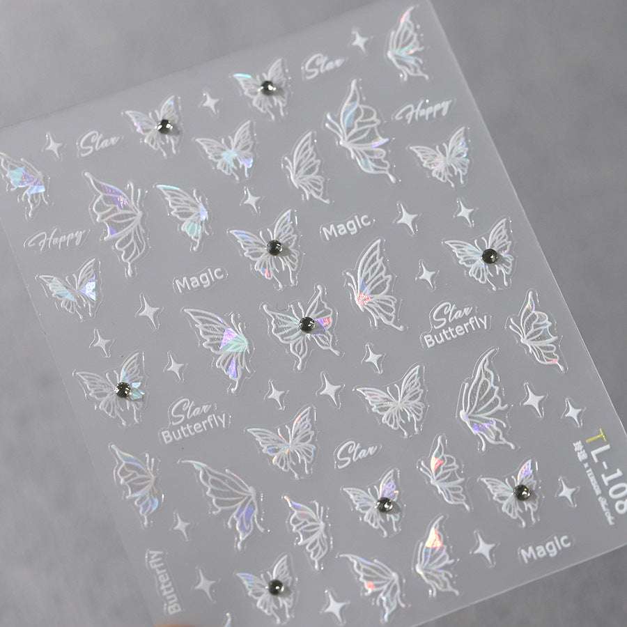 Shiny Butterfly Nail Decals