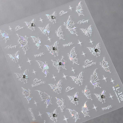 Shiny Butterfly Nail Decals