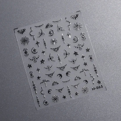 Silver Moon Nail Decals