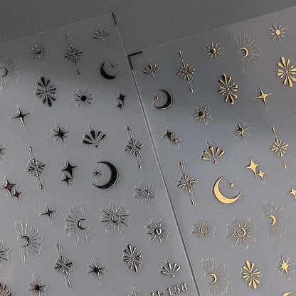 Silver Moon Nail Stickers