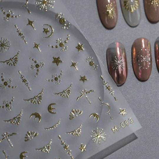Gold & Silver Star Nail Stickers