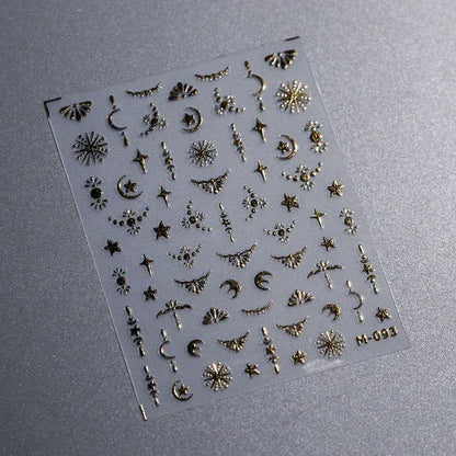 Gold Star Nail Decals 