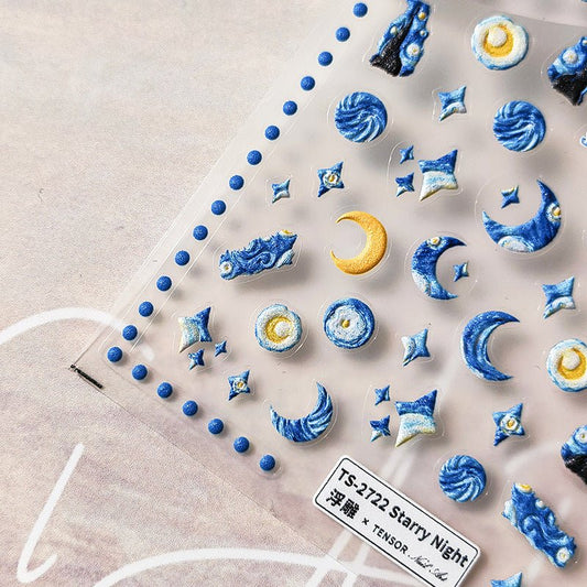 Starry Night Nail Art Stickers (349) - TensorNailArt
