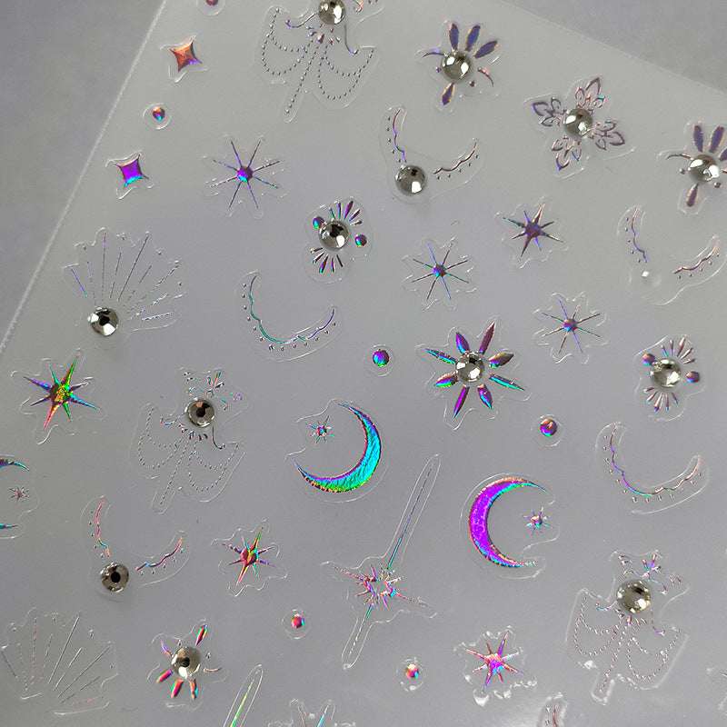 Stars & Moon Stickers with Rhinestones