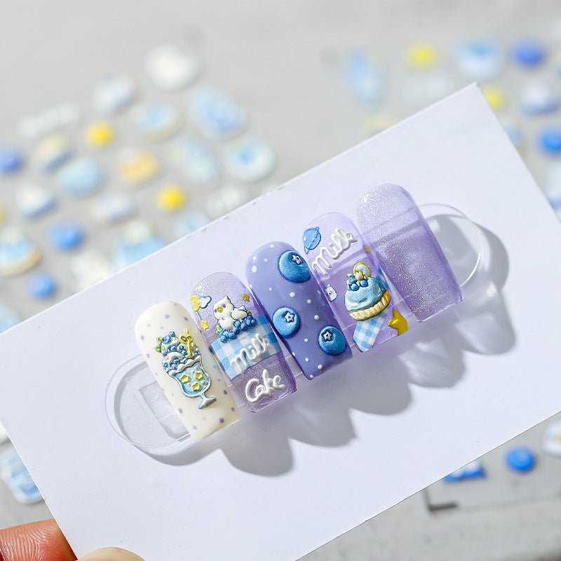 Summer Blueberry Nails