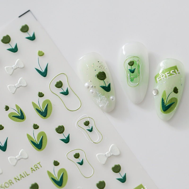 Tulip & Bow Nail Decals