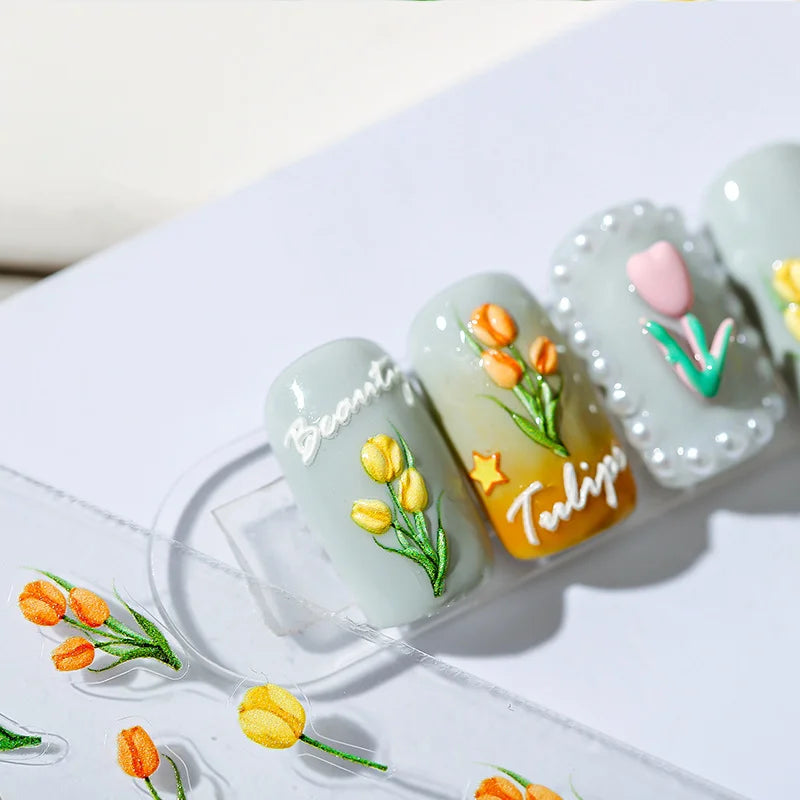 Yellow Tulip Nail Decals
