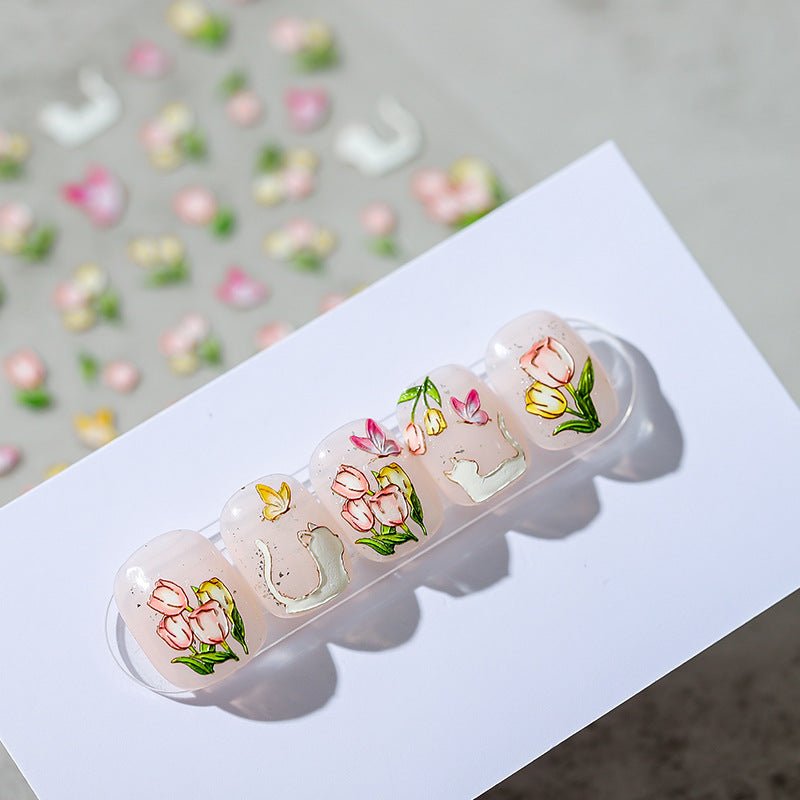 3D Tulip Nail Stickers