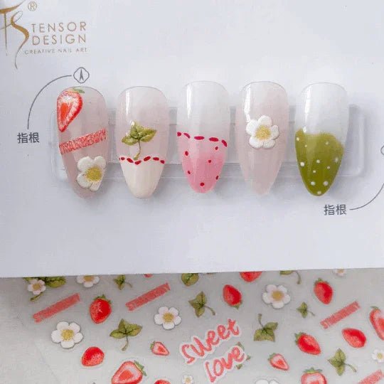 Whole & Sliced Strawberry Stickers