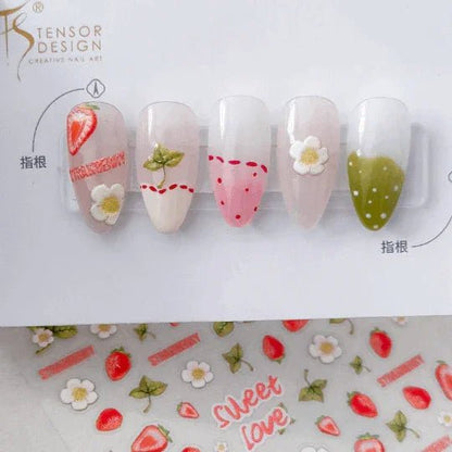 Whole & Sliced Strawberry Stickers