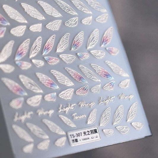 5D Wing Nail Art Decals, Light Wings Nails Stickers (56) - TensorNailArt