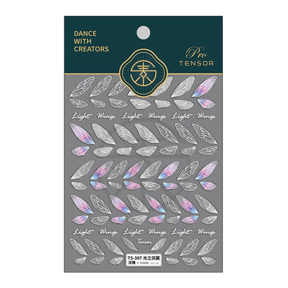 5D Wing Nail Art Decals, Light Wings Nails Stickers (56) - TensorNailArt