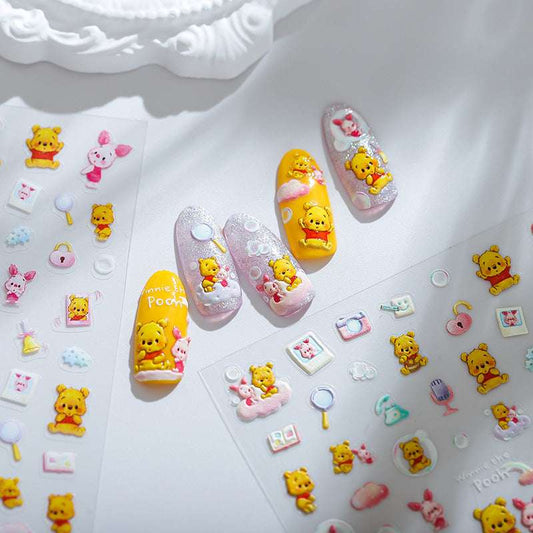 Bear - Inspired Nail Art Decals, Honey Pooh Nail Art Stickers (7) - TensorNailArt