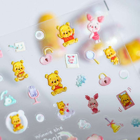 Bear - Inspired Nail Art Decals, Honey Pooh Nail Art Stickers (7) - TensorNailArt