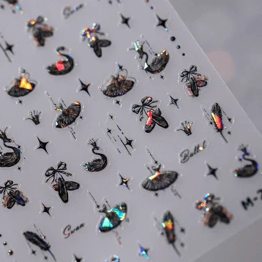 black swan nail decals
