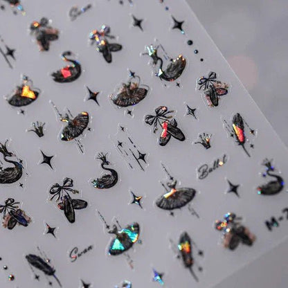 black swan nail decals