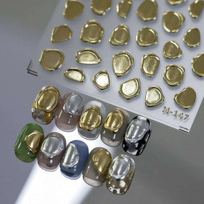 5D Gold Stamps Nail Stickers