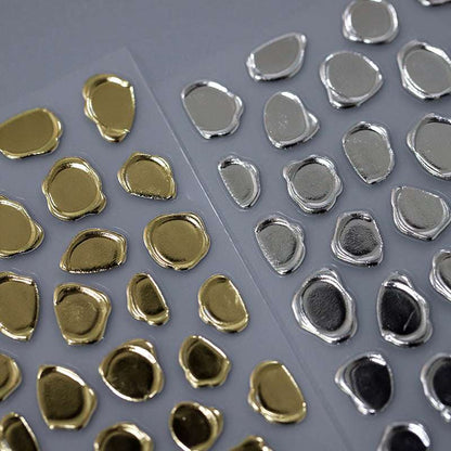 Silver Stamps Nail Stickers