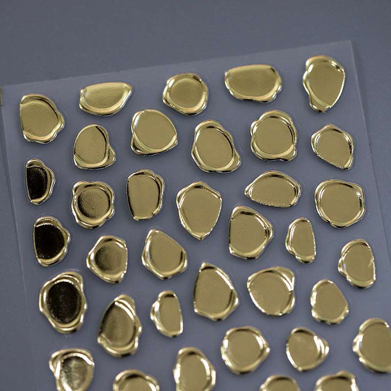 5D Gold And Silver Stamps Nail Stickers
