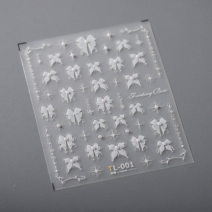 kawaii bow nail decals